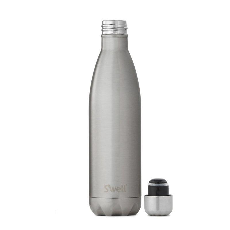 S'well Stainless Steel Water Bottle - 17 Fl Oz - Triple-Layered Vacuum-Insulated Containers, 25.oz, Silver