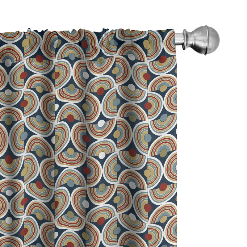 Geometric Semi-Sheer Rod Pocket Curtain Panels, 28" x 95"