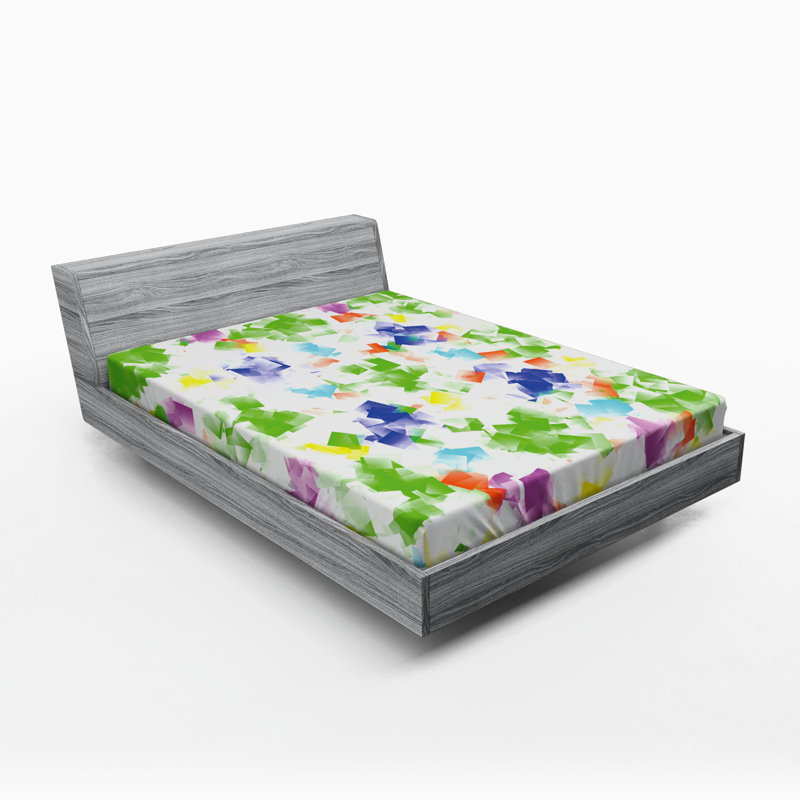Microfiber Abstract Fitted Sheet, Queen Fitted Sheet