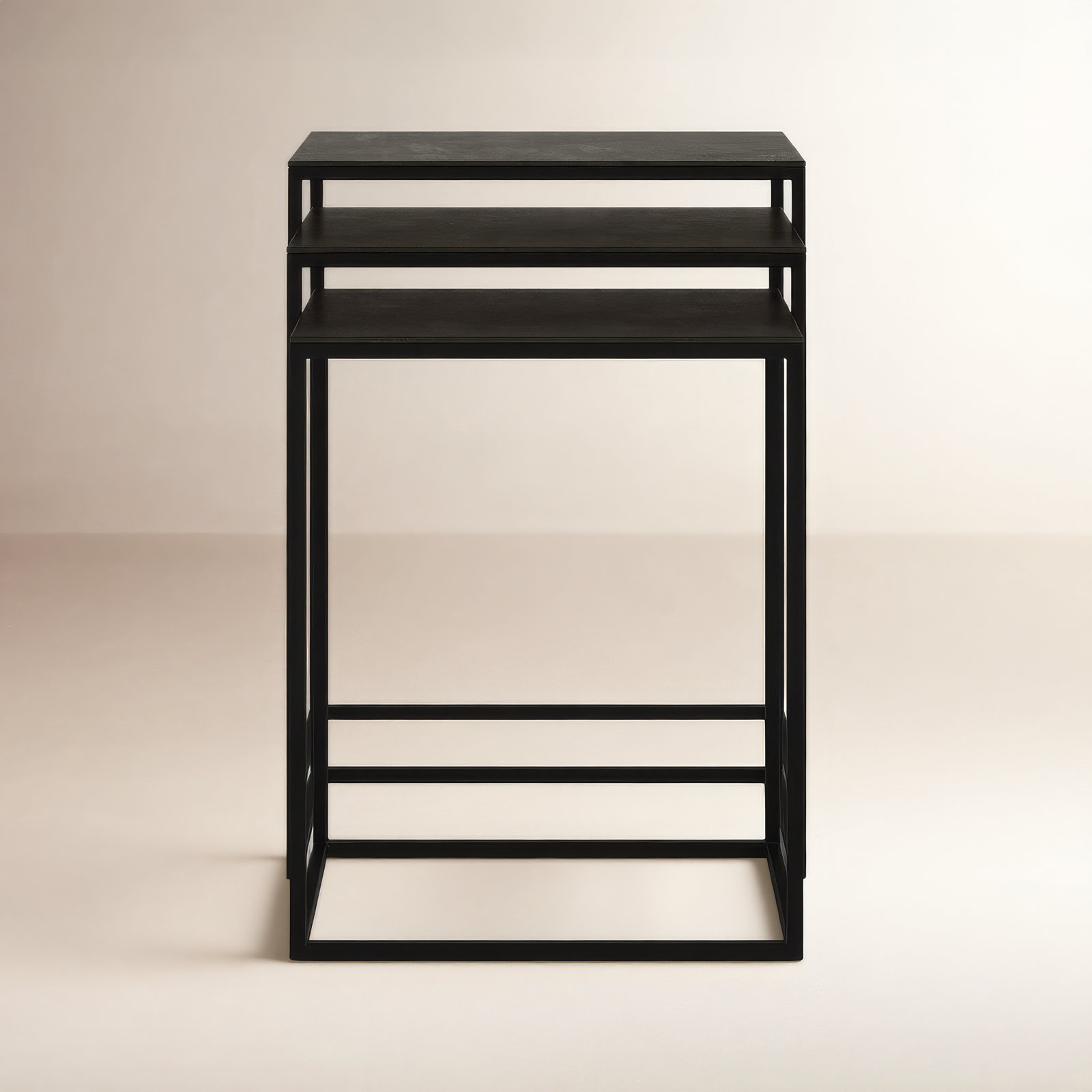 Addie 11" Nesting End Tables, Bronze Top/Black Base