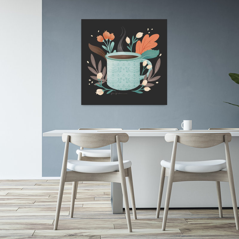 Mélange moderne V avec art bleu-brun, H 32 po x l 32 po