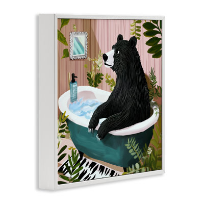 Bear in Plant Filled Bath Giclee Art, design by Annabelle Hall
