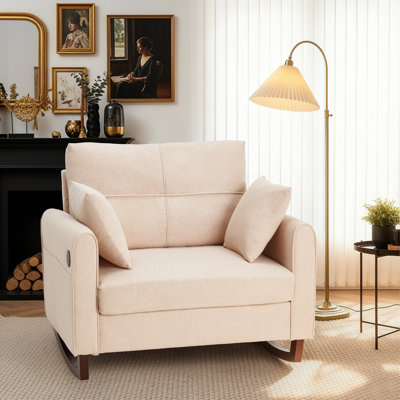 Chaise berçante surdimensionnée et rembourrée Erommy