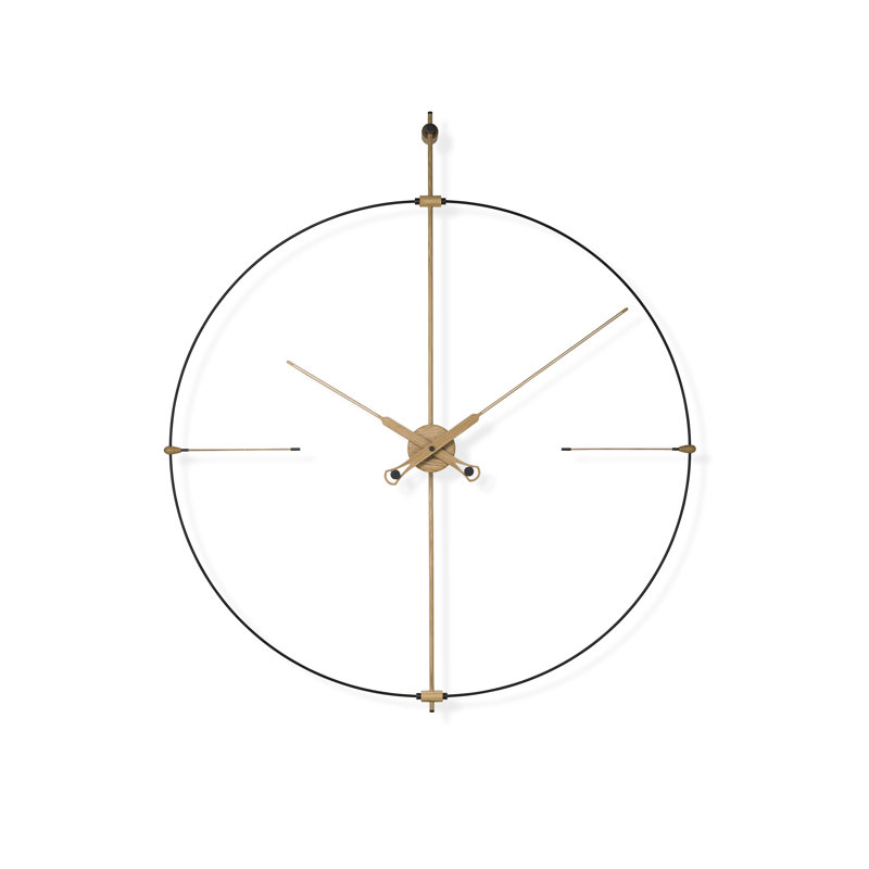 Bilbao Skeleton Clock, Black/Oak