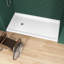 Base de douche 72 po x 72 po L 72 po x l 36 po ADA Compatible avec bonde à seuil bas avec bonde gauche, plaque de douche en acrylique antidérapante et base, plateau de douche blanc brillant avec ensemble de bonde, base de douche à bride carrelée à 3 côtés pour alcôve à 3 parois Installation-128706393