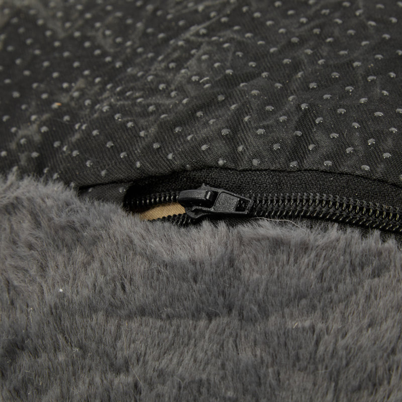 Indoor Bean Bag Chair In Gray Faux Fur, Shredded Foam Filler For Comfortable Seating Urban Living Areas Fur With Foam, Ergonomic Support Reading And Gaming Dorm Rooms