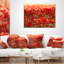 Thick Red Poppy Flower Field - Coussin décoratif imprimé floral