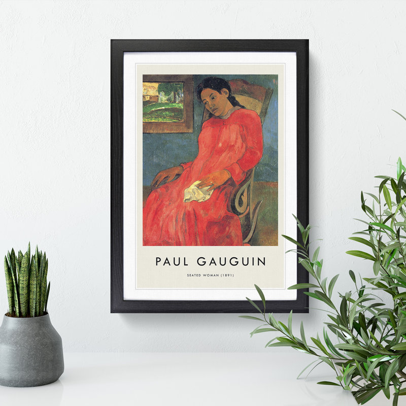 Seated Woman Vol.1 by Paul Gauguin - Picture Frame Graphic Art, 65cm H x 48cm W x 2cm D