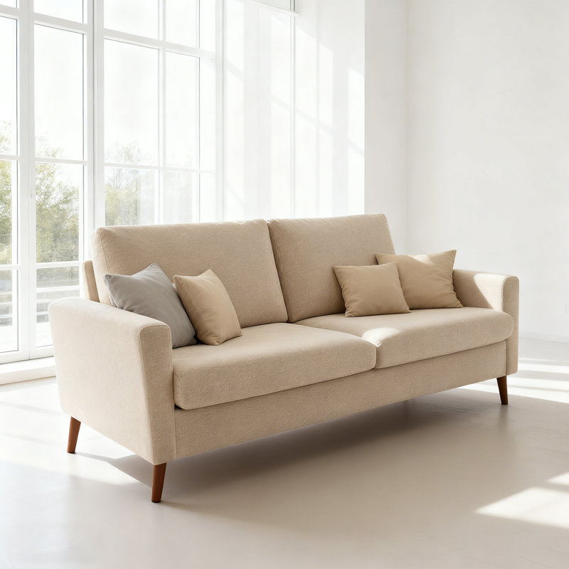 Canapé 68 po Mid-Century Modern, Beige
