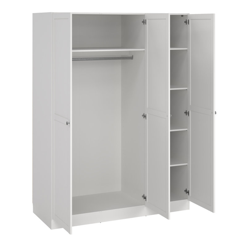 Bowery 3 Door Manufactured Wood Wardrobe, White