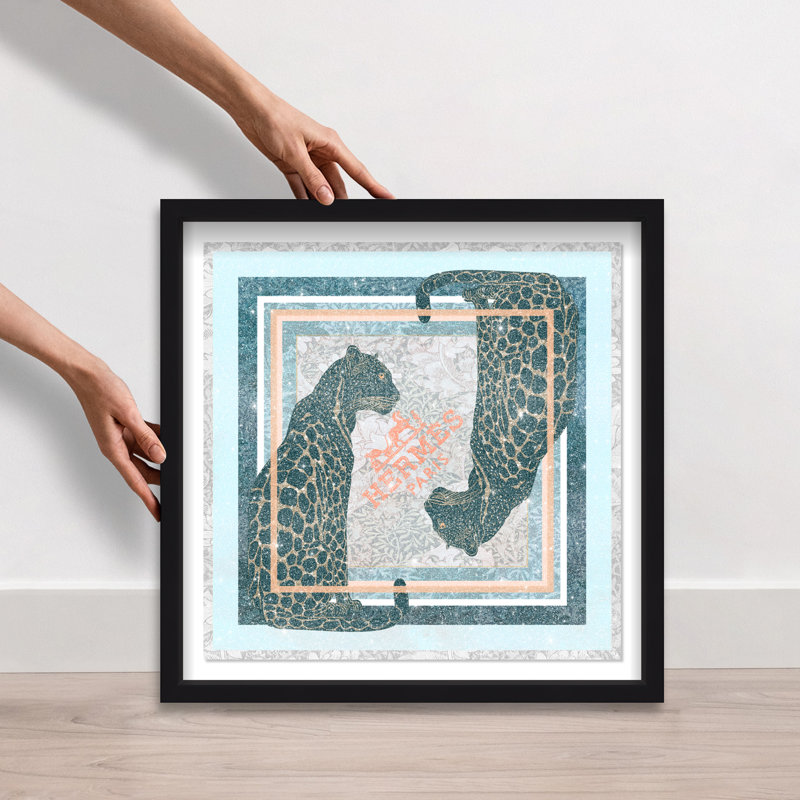 Dual Paris Cheetah Shadowbox Animals Print by Oliver Gal, Black Frame, 12 x 12, 21.5"H x 21.5"W, Black Frame
