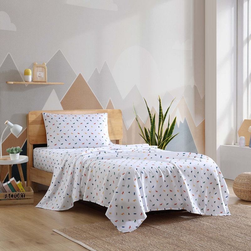 Eddie Bauer Kids Cozy Printed Sheet Set, Twin XL Sheet Set with 1 Standard Pillowcase, Buddy The Dog