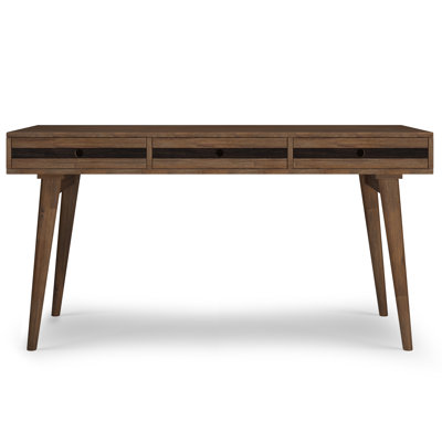 Clarkson 60"W Solid Acacia Wood Desk, Contemporary Style with 3 Drawers
