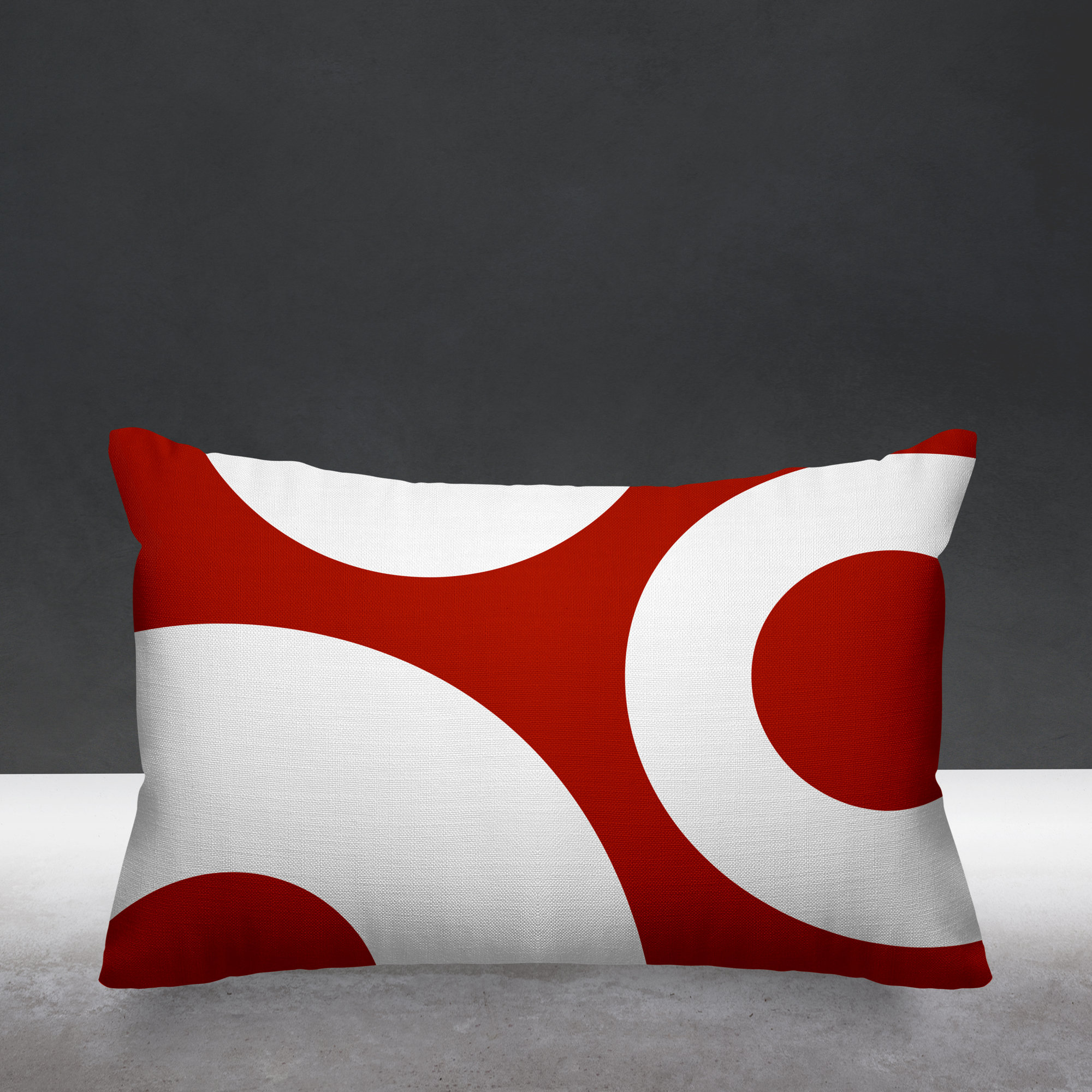 Luella Geometric Indoor/Outdoor Lumbar Throw Pillow, Red
