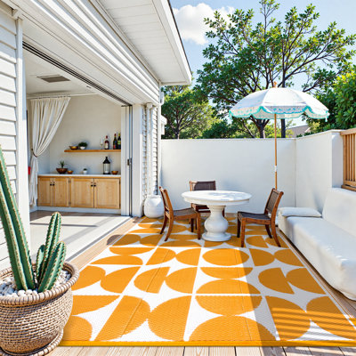 Tapis d'extérieur imperméable et réversible tant pour le patio que pour le camping