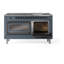 Cuisinière à double combustible ILVE Nostalgie II Series 60 po avec 9 brûleurs scellés, plaque de cuisson (propane liquide, porte vitrée)-1686458130-1686458128