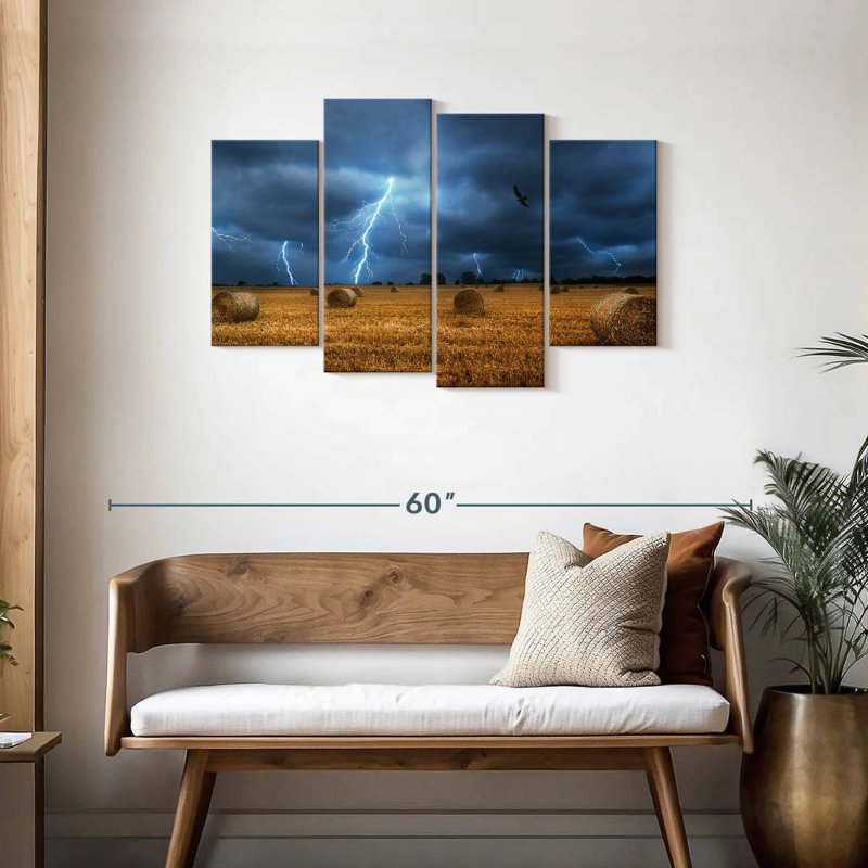 Alvord Lightning Over Field, 27" H x 43" W