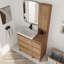 Meuble-lavabo simple 36 po avec plateau en résine et rangement flottant