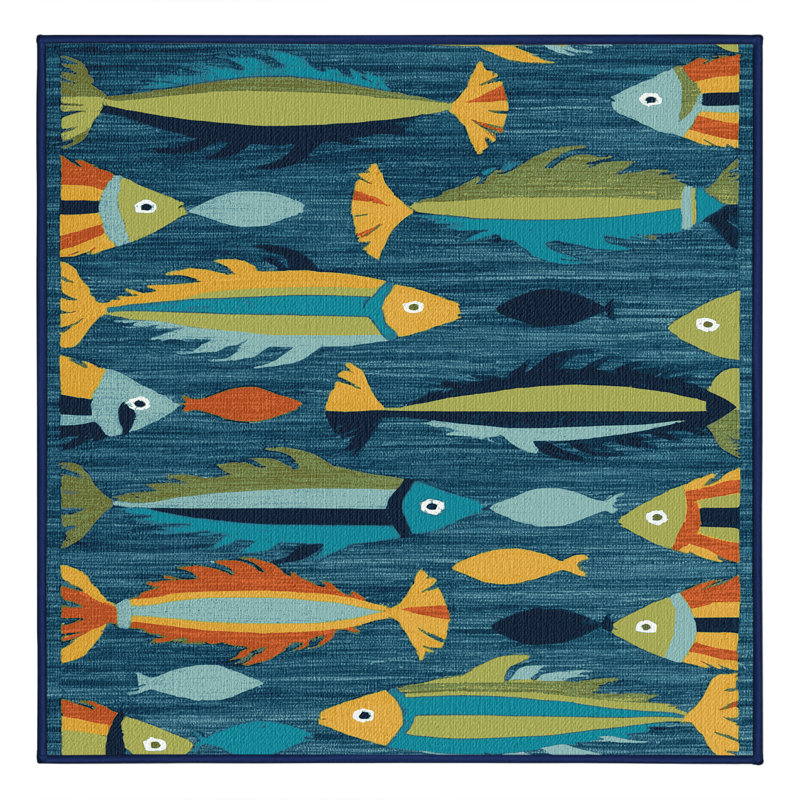  Tapis hawaïen lavable contemporain, Carré 4 pi