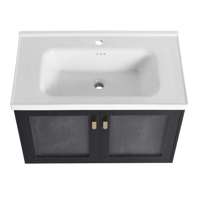 Meuble-lavabo mural 32 po avec lavabo, pour petite salle de bain