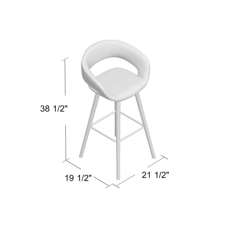 Tabouret de comptoir de 24 po Palafox, Noir, Tabouret de comptoir (assise de 24 po de hauteur)