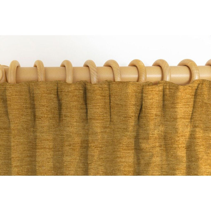 Cotton Blend Blackout Curtain, Mustard Yellow, 66"W x 54"L