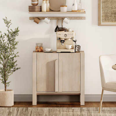 Buffet Mid-Century moderne 31,5 "avec rangement, crédence en bois avec 2 portes et tablettes réglables pour la cuisine, le salon, la salle à manger
