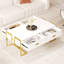 Table basse moderne 47,3 "avec 4 tiroirs et base dorée blanc-811879371