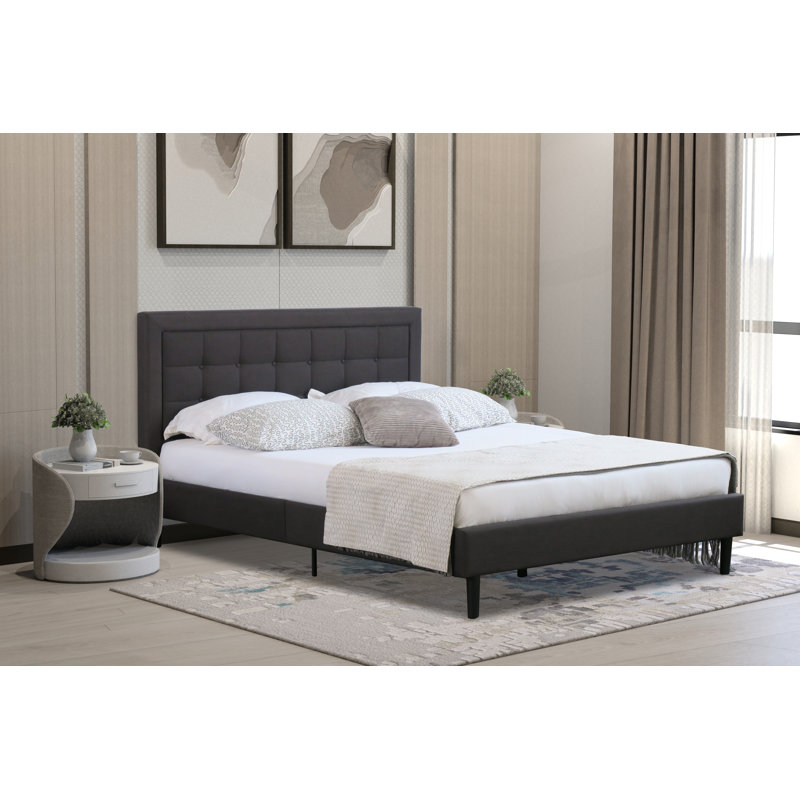 Freysteinn Upholstered Bed, Kingsize (5'), Dark Grey