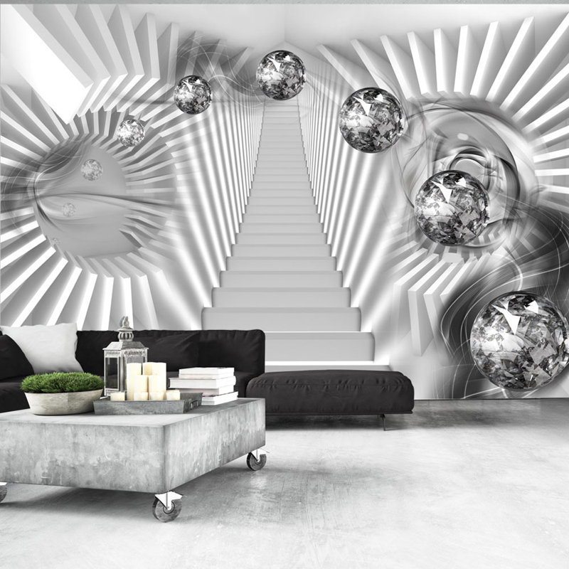 Silver Steps 2.10m x 300cm Wallpaper, 350 cm x 245 cm