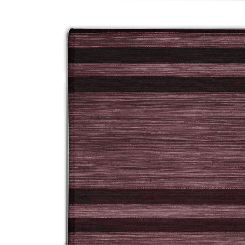 HorizontalStripes Brown Indoor and Outdoor Area Rug, Rectangle 4' x 6'