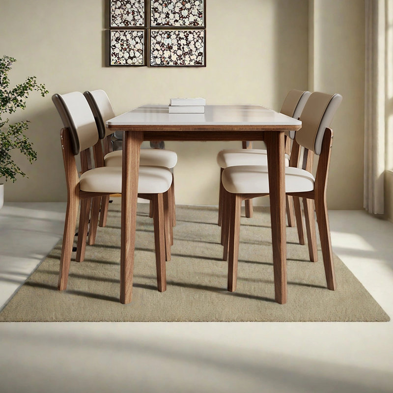 Simple style thick desktop dining table, 29.53"H x 55.12"L x 31.5"W