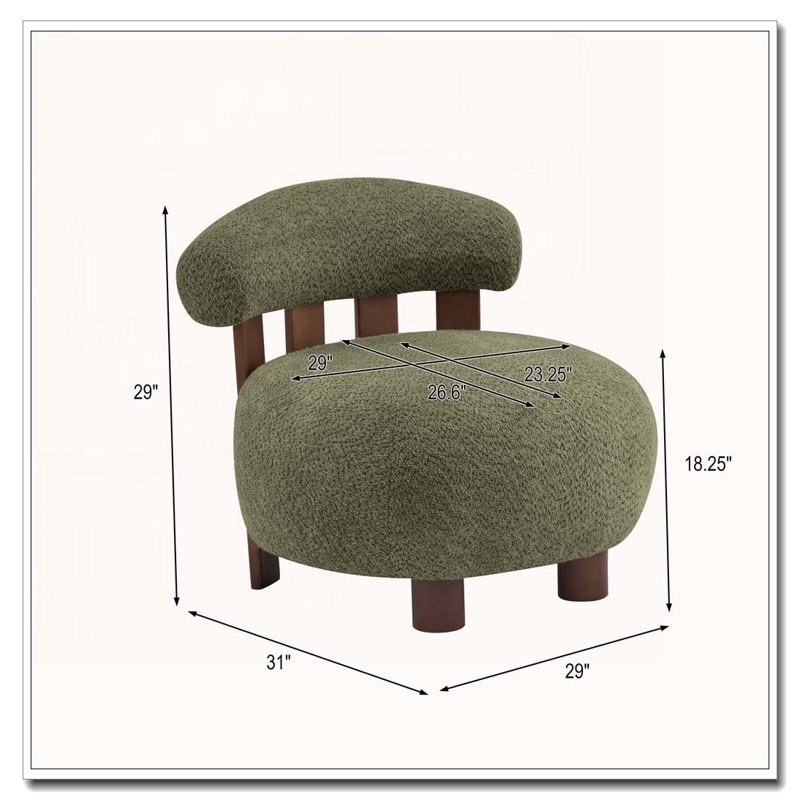 Fauteuil d'appoint en tissu Bouble, Vert olive