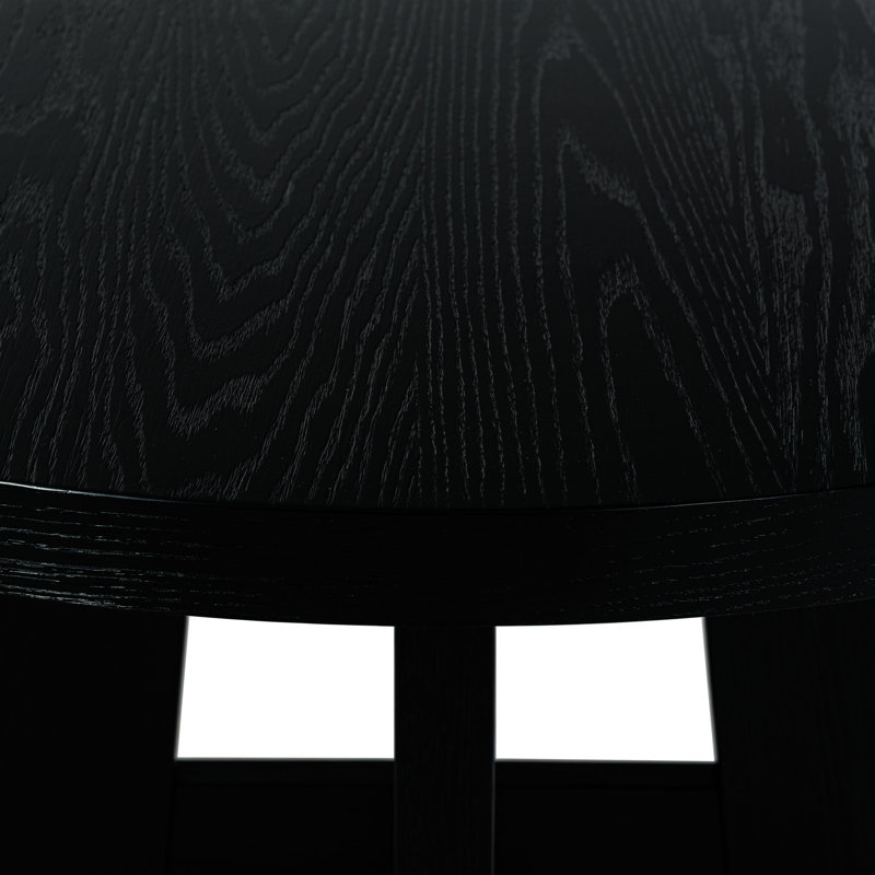 Beverley Round Wood 47 Inch Dining Table, Black