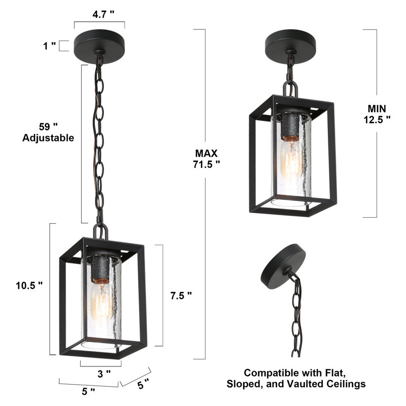 Lanterne suspendue d'extérieur 1 lumière Daxston