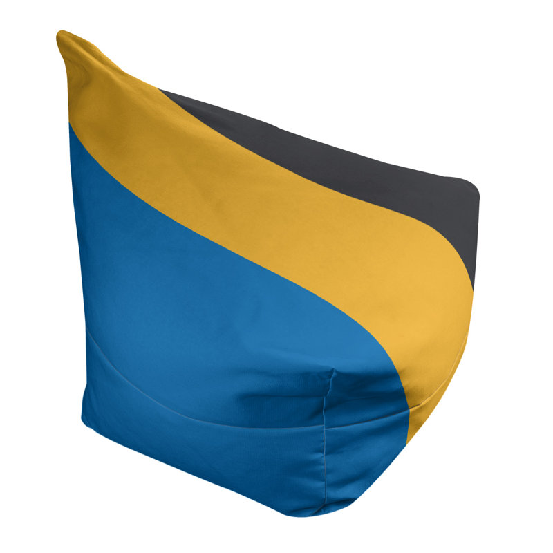 Golden State Bean Bag Chair & Lounger, 31" x 38" x 42", Royal Blue/California Golden Yellow/Slate