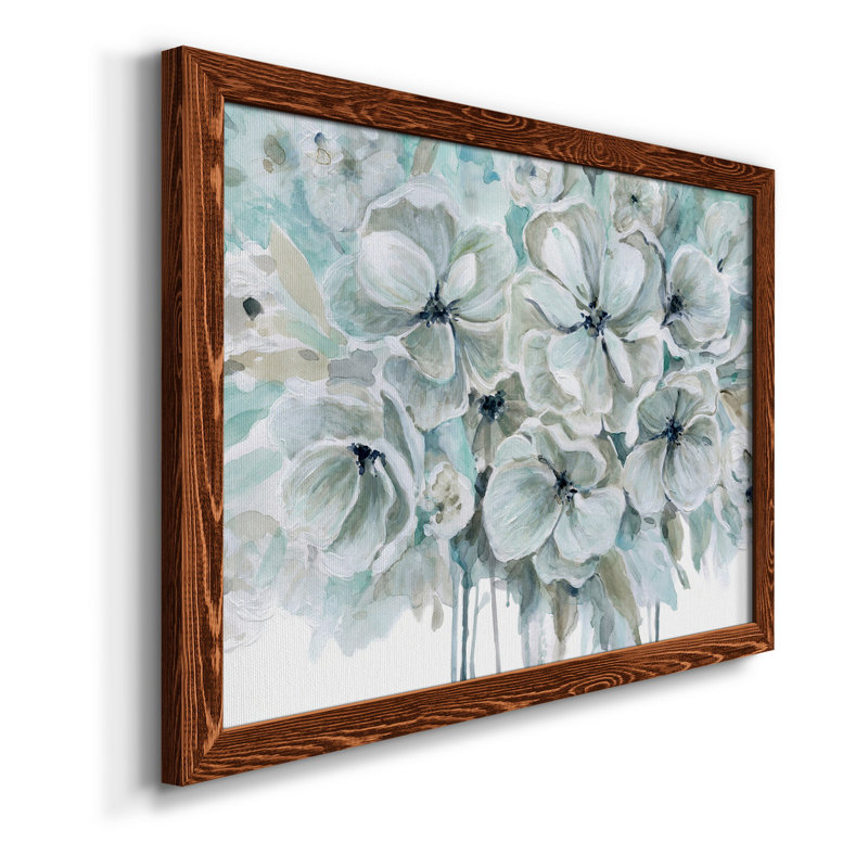 Teal Harmony I - peinture sur toile encadrée, Toile encadrée érable, H 24 po x l 18 po x P 1,5 po