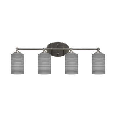 Capri 4 Light Bath Bar Shown In Brushed Nickel Finish With 4"Glass