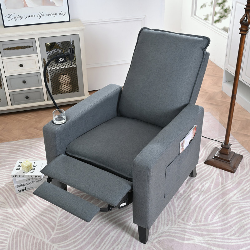 Fauteuil inclinable Ravaughn, Polyester jaune