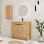 Meuble-lavabo simple 36 po avec 2 portes et lavabo en céramique et armoire latérale à fixation flottante Diandrea-523709170