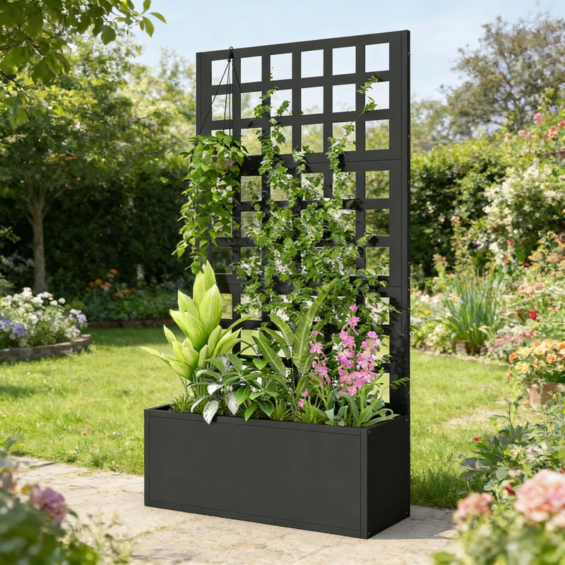 Stylish Planter Box,Raised Garden Bed,Vegetable Box, Black