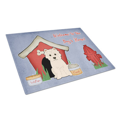 Planche à découper en verre trésors westie caroline Dog House