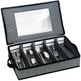Adjustable Lightweight Silverware Storage Organizer - Dustproof & Foldable Utensil Box
