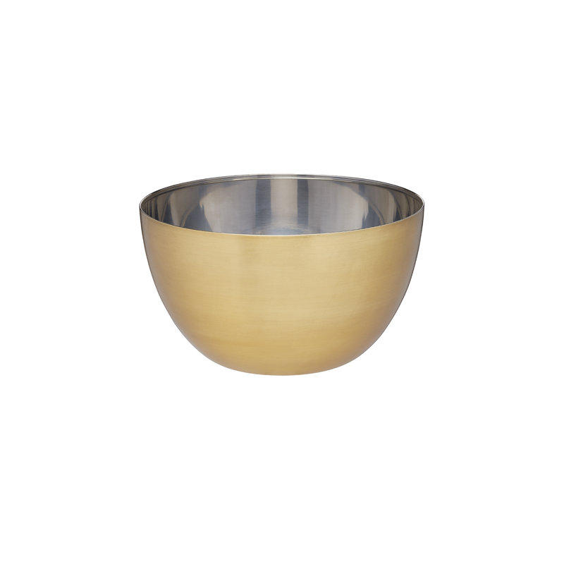 MasterClass Stainless Steel Brass Finish Mixing Bowl, 24 cm
