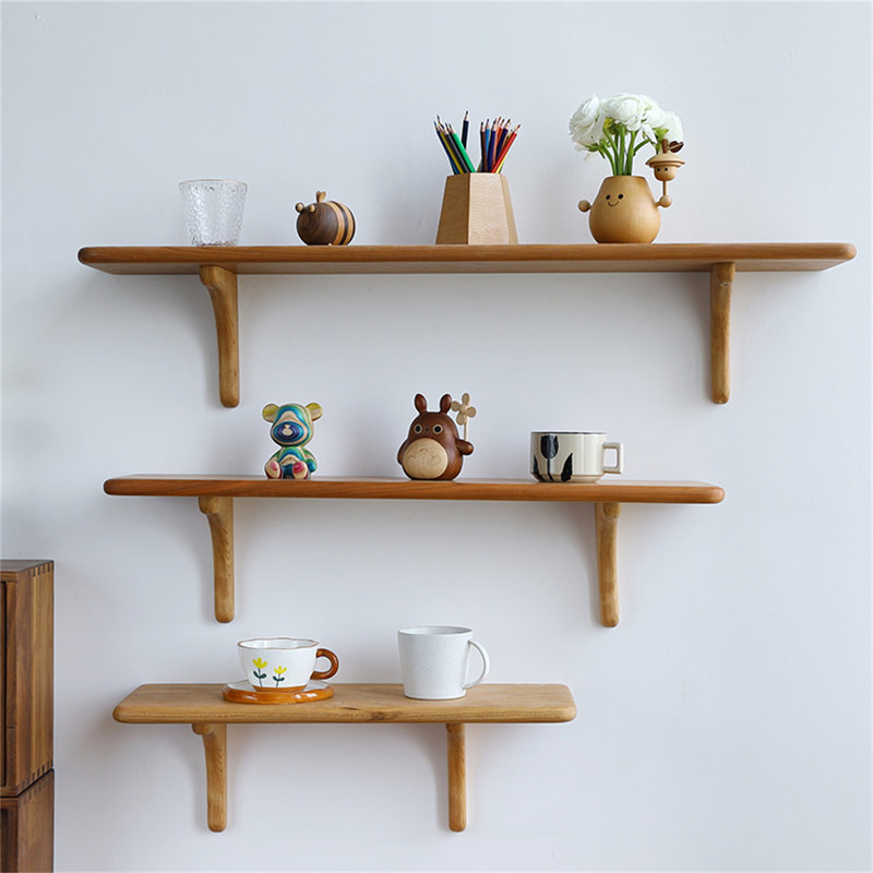 Tablette murale flottante en bois massif, H 7,87 po x l 31,49 po x P 7,87 po