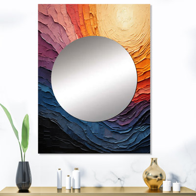 Malanie jaune sarcelle abstrait lyrique Lyrical Sunset I - miroir mural abstrait lyrique