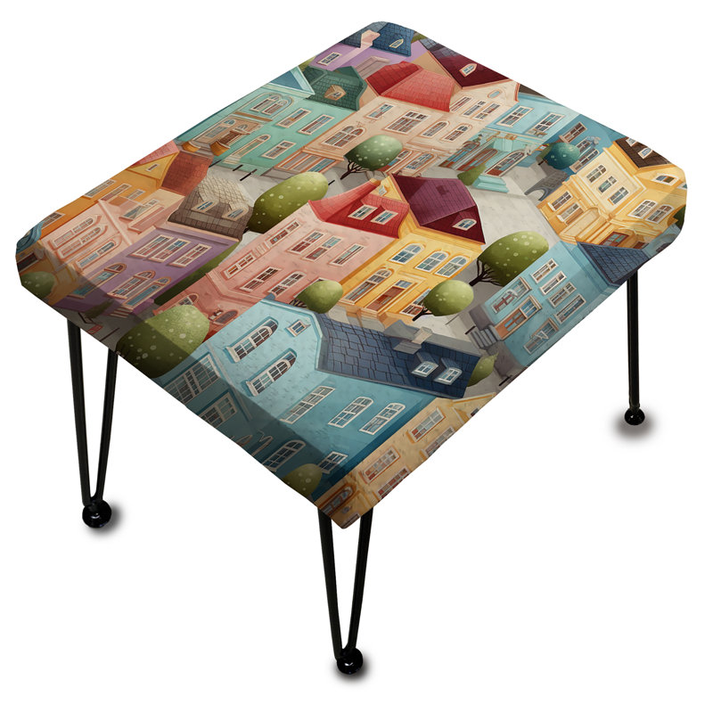 Collage de construction nordique couleur pastel doux - Repose-pieds rectangulaire abstrait