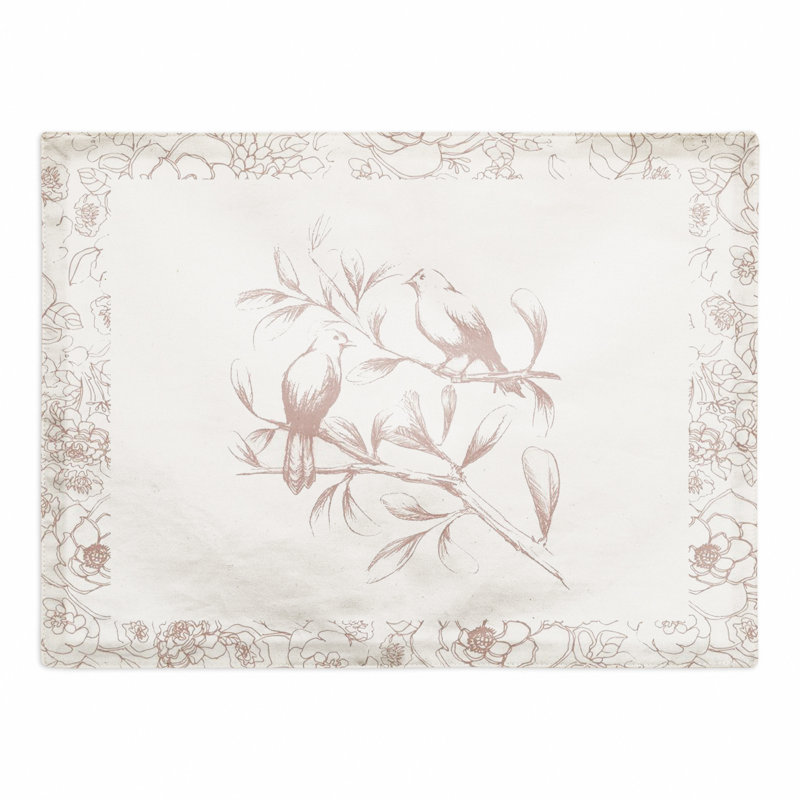 Cotton Floral Bird 14" Rectangle Placemat