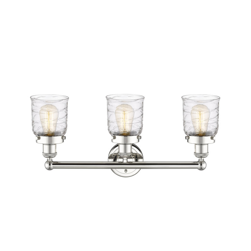 Armoni 3 - Light Dimmable Vanity Light, Polished Nickel, Clear Deco Swirl