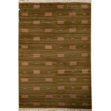 Wool Ikat Area Rug in Brown